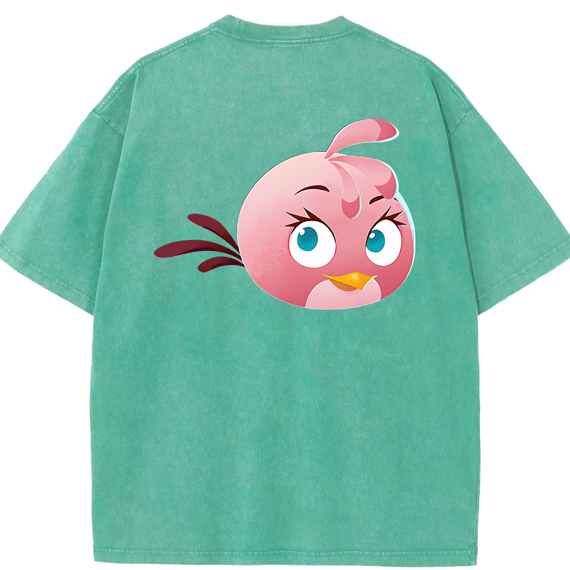 （画像用） Angry Birds アングリーバード 綿100% ヴィンテージ風 半袖Tシャツ（背面プリント）
